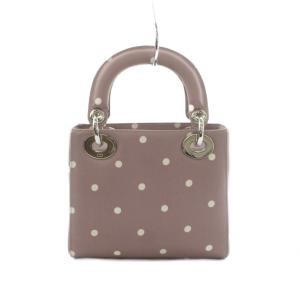 Christian Dior レディディオール ハンドバッグ ポルカドット柄 ピンク ホワイト