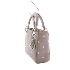 Christian Dior レディディオール ハンドバッグ ポルカドット柄 ピンク ホワイト
