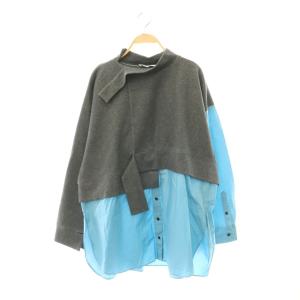 ダンボール スウェットレイヤーPULLOVER プルオーバー オーバーサイズ デザイン 長袖 38 グレー