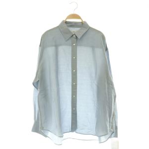 26SS ラミーリヨセル2wayシャツ 長袖 オーバーサイズ F ブルー /MY OS