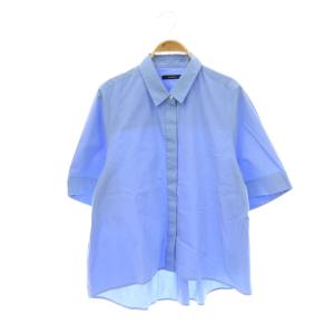 24SS コットンベルスリーブシャツ 五分袖 ブルー /ES OS