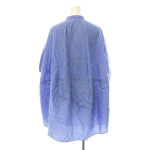ENFOLD 26SS GLOBE PULLOVER シャツ ストライプ 38 ブルー