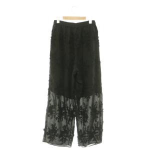 BEAUTY&YOUTH UNITED ARROWS セルロースナイロンエンブロイダリーパンツ ワイド イージー S ブラック /HK OS SH