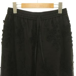 BEAUTY&YOUTH UNITED ARROWS セルロースナイロンエンブロイダリーパンツ ワイド イージー S ブラック /HK OS SH