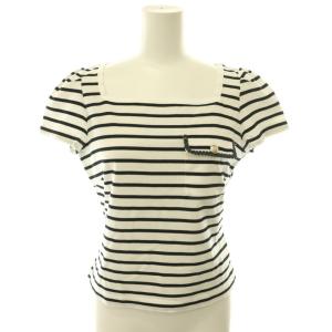 25SS トリムポケットTシャツ ボーダー カットソー 半袖 F ホワイト ブラック /HK OS