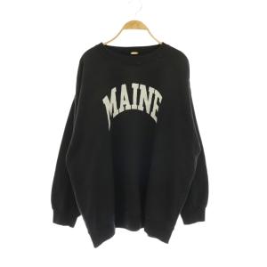 MAINE vintage スウェット プルオーバー ダメージ加工 F ブラック /HK OS