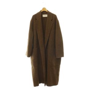 Over Check Coat チェスターコート ロング チェック ウール 38 茶 ブラウン /SY