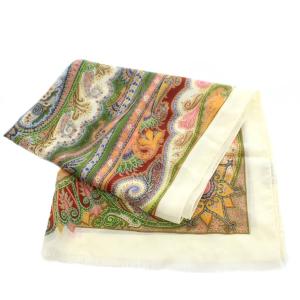 ETRO ペイズリー柄 シルクシフォン スカーフ マルチカラー /MI OS