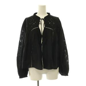 26SS カットワーク刺繍ブラウス 長袖 F ブラック /HK OS