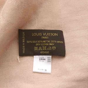 LOUIS VUITTON モノグラム ショール 大判 シルク フリンジ ベージュ
