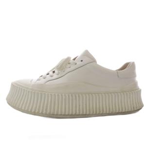 JIL SANDER スニーカー プラットフォーム 厚底 レザー 37 ホワイト /YO18