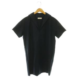 スキッパーシャツワンピース ミニ 半袖 34 紺 ネイビー 373762 /HS OS