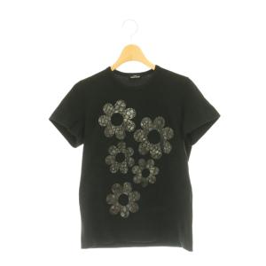 TD-T012 AD2019 花柄Tシャツ カットソー 半袖 S ブラック /HK OS