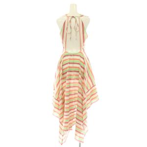 VIVIENNE TAM 総柄 フレア ノースリーブワンピース バックリボン ロング イレギュラーヘム 38 マルチカラー /HS