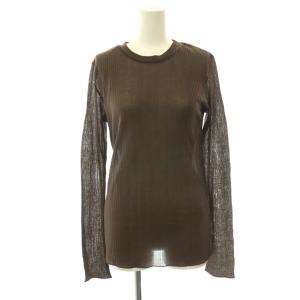 25AW TOTAN Sheer Tシャツ カットソー 長袖 リブ ブラウン /CX OS