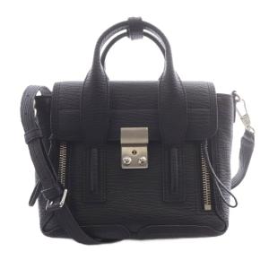 PASHLI Mini レザー 2WAYバッグ ショルダーバッグ ハンドバッグ 黒 ブラック /SR SH