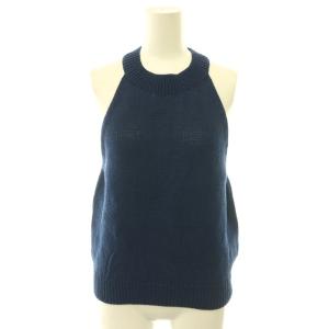 25AW SLEEVELESS KNIT TOP ニット カットソー ノースリーブ コットン ダークブルー