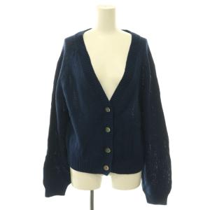 2WAY KNIT CARDIGAN カーディガン Vネック 長袖 ダークブルー /HS OS