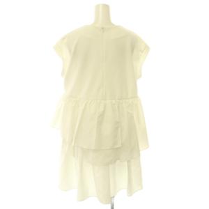 ADORE 24AW ティアードジャージーカットソー 異素材切替 ノースリーブ 38 白 ホワイト /HS OS