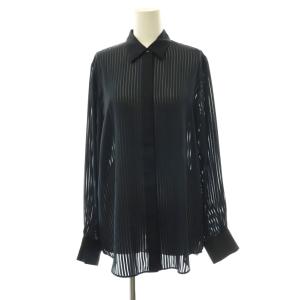 24SS Stripe Sheer Shirt シャツ ブラウス シアー ストライプ 長袖 紺 ネイビー