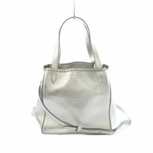 MINI BELLE WITH STUDS 2WAY ハンドバッグ スタッズ シルバーカラー