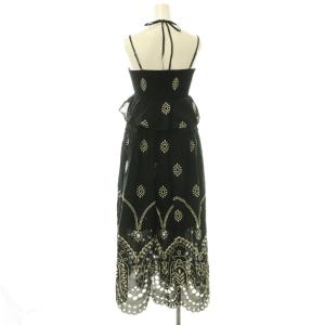 GRACE CONTINENTAL 25AW カットワークマキシドレス キャミワンピース ロング 刺繍 36 黒 ブラック 0125331119