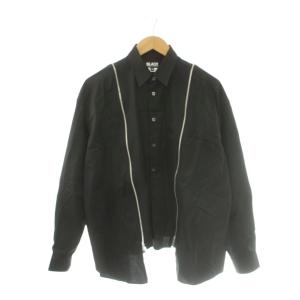 24AW ジップデザイン シャツ XS ブラック 1N-B004