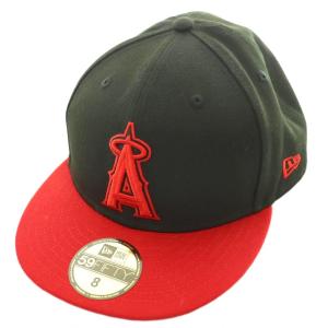59FIFTY ロサンゼルス エンゼルス キャップ 帽子 8 63.5cm 黒 ブラック 赤 レッド /SS