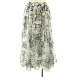 Christian Dior TOILE DE JOUY 総柄 スカート I 40 ホワイト