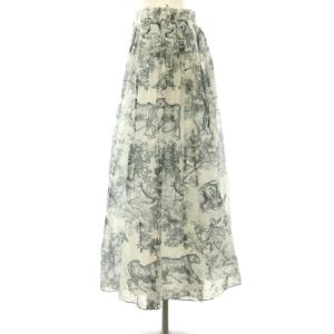 Christian Dior TOILE DE JOUY 総柄 スカート I 40 ホワイト