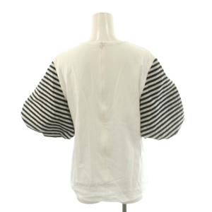BORDERS at BALCONY パフスリーブ Tシャツ PUFF SLEEVE TEE カットソー 38 白 ホワイト 黒 ブラック /SS