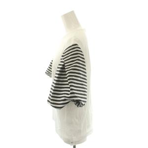 BORDERS at BALCONY パフスリーブ Tシャツ PUFF SLEEVE TEE カットソー 38 白 ホワイト 黒 ブラック /SS