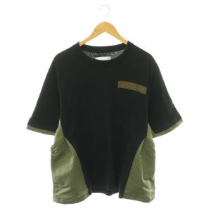 ナイロンツイルミックス Tシャツ カットソー バイカラー 1 ネイビー カーキ 22-02934M /CX
