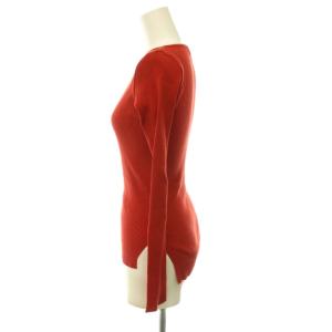 AURALEE × ロンハーマン RonHerman ギザボートネックリブニット カットソー 長袖 0 レッド A9AB01RH