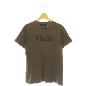 HELLO CREW NECK TEE Tシャツ カットソー 半袖 コットン 1 茶 ブラウン /NR