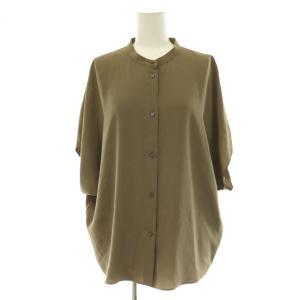 26SS Flow Amia N Blouse ブラウス シャツ バンドカラー フレンチスリーブ 38