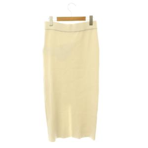 MUSE de Deuxieme Classe 24SS DINER RIB タイトスカート ロング リブ スリット 36 アイボリー /CX OS