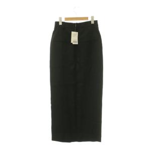 Deuxieme Classe 24SS narrow スカート ロング タイト リネン 34 黒 ブラック /NR OS