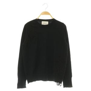 25AW WILLOW アシンメトリーレースクルーネックニット セーター 長袖 4 ネイビー /MY OS