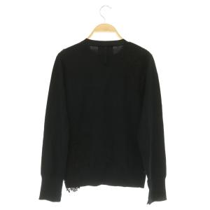 BEIGE 25AW WILLOW アシンメトリーレースクルーネックニット セーター 長袖 4 ネイビー /MY OS