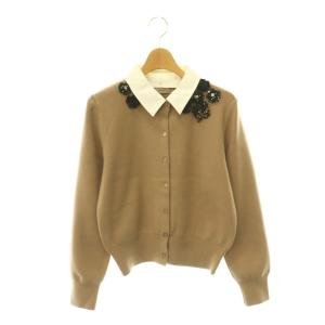 25AW ビジューモチーフカーディガン ニット 長袖 2 モカ /HK OS