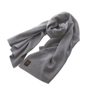 WOOL SMOOTH STOLE ストール スムース編み ウール チャコール /RI OS