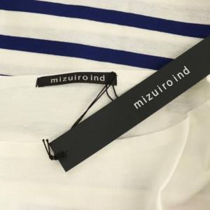 mizuiro ind mizuiroind ボーダー フレンチリーブ カットソー ボートネック 白 ホワイト 青 ブルー /CX OS AD