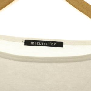 mizuiro ind mizuiroind ボーダー フレンチリーブ カットソー ボートネック オフホワイト 青 ブルー /CX OS AD