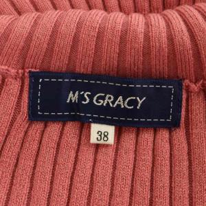 M'S GRACY ハイネック リボン リブニット セーター 長袖 38 ピンク /MY OS