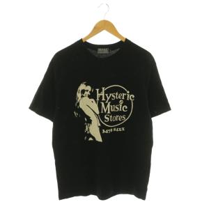 MUSIC STORES Tシャツ カットソー 半袖 コットン L ブラック アイボリー 02251CT35