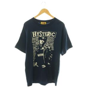 WOW GIRL オーバーサイズTシャツ カットソー 半袖 コットン F ネイビー オフホワイト 01261CT33