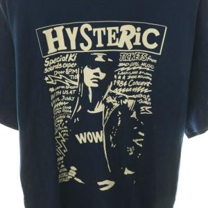 HYSTERIC GLAMOUR WOW GIRL オーバーサイズTシャツ カットソー 半袖 コットン F ネイビー オフホワイト 01261CT33