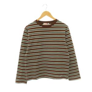 26SS マルチボーダーTシャツ カットソー 長袖 ブラウン /HK OS