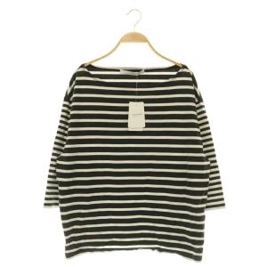 26SS クレージーボーダー T SHIRT Tシャツ ボートネックカットソー 七分袖 製品洗い加工 F